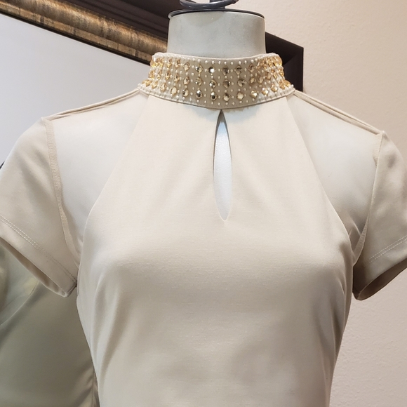 Elegant Beige Dress - Picture 2 of 2